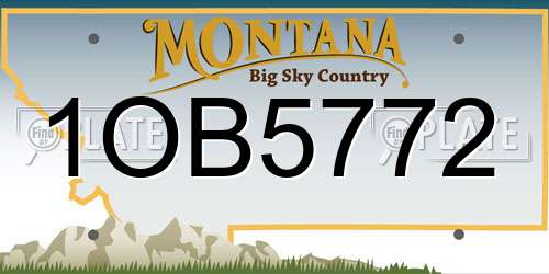 1OB5772 Montana License Plate