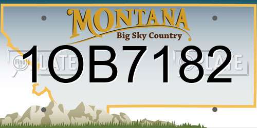 1OB7182 Montana License Plate