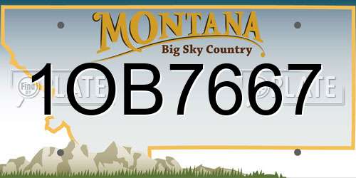 1OB7667 Montana License Plate