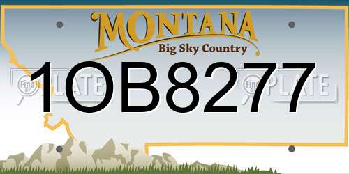 1OB8277 Montana License Plate