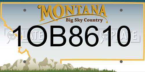 1OB8610 Montana License Plate