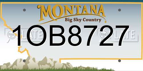 1OB8727 Montana License Plate