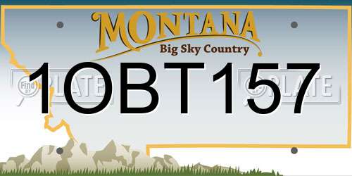 1OBT157 Montana License Plate