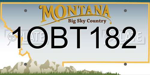 1OBT182 Montana License Plate