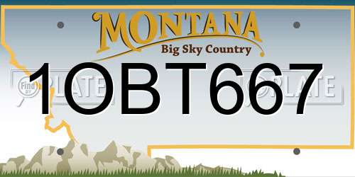 1OBT667 Montana License Plate