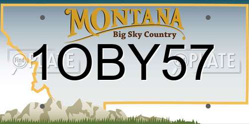 1OBY57 Montana License Plate