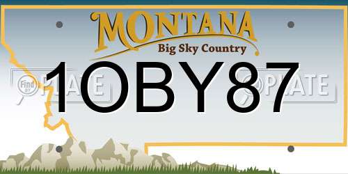 1OBY87 Montana License Plate