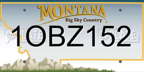 1OBZ152 Montana License Plate