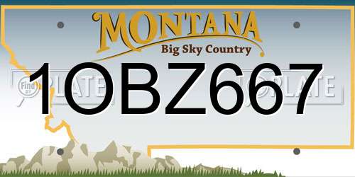 1OBZ667 Montana License Plate