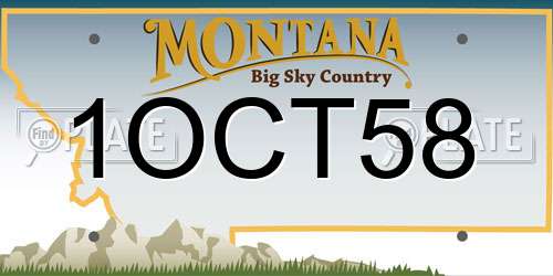 1OCT58 Montana License Plate