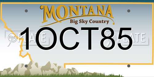 1OCT85 Montana License Plate