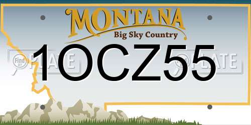 1OCZ55 Montana License Plate
