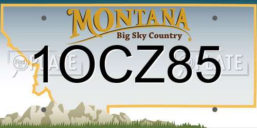 1OCZ85 Montana License Plate