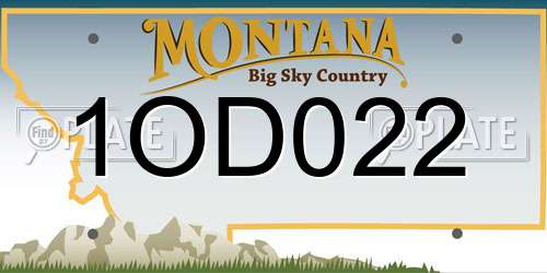 1OD022 Montana License Plate