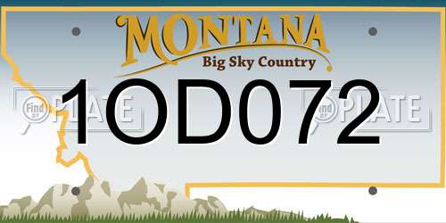 1OD072 Montana License Plate