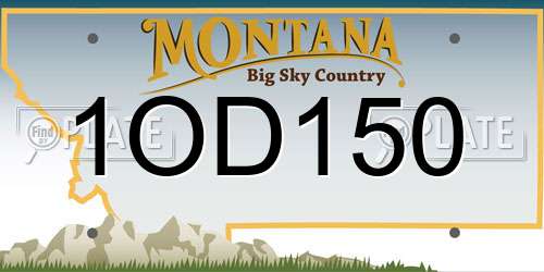 1OD150 Montana License Plate