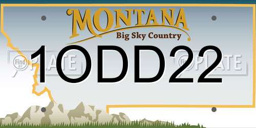 1ODD22 Montana License Plate