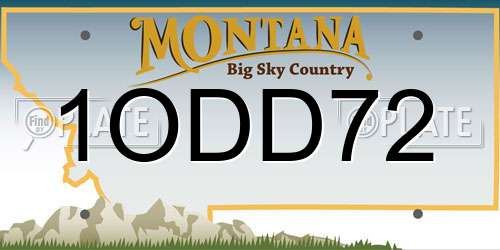 1ODD72 Montana License Plate