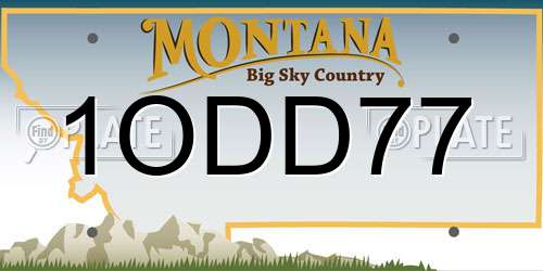 1ODD77 Montana License Plate