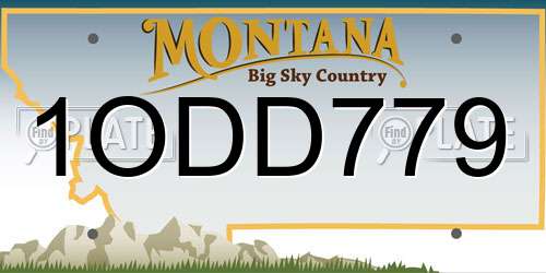 1ODD779 Montana License Plate