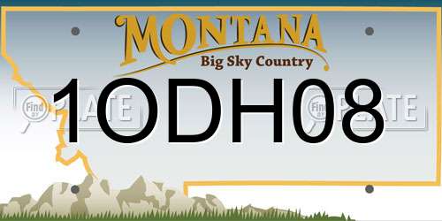 1ODH08 Montana License Plate