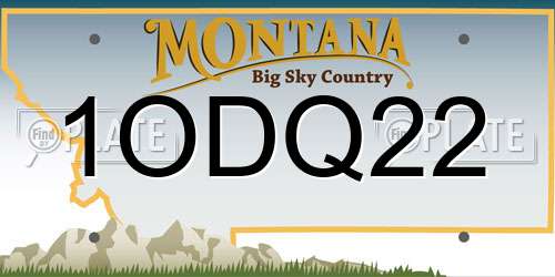 1ODQ22 Montana License Plate