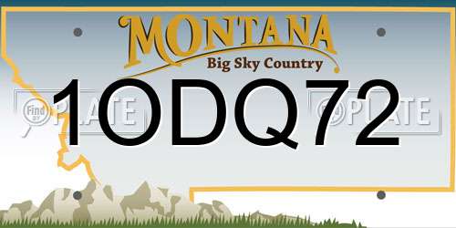 1ODQ72 Montana License Plate