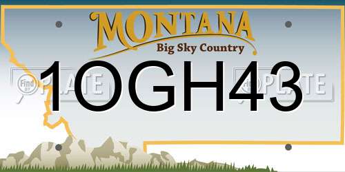 1OGH43 Montana License Plate