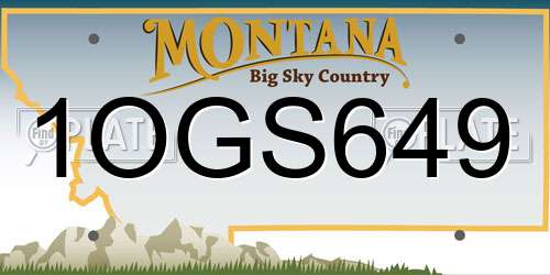 1OGS649 Montana License Plate