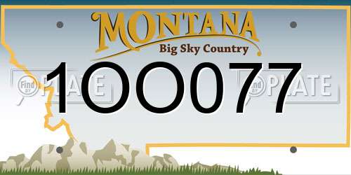 1OO077 Montana License Plate
