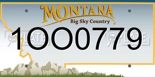 1OO0779 Montana License Plate