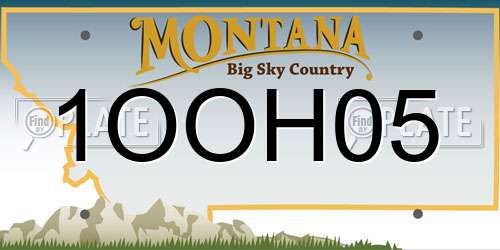 1OOH05 Montana License Plate