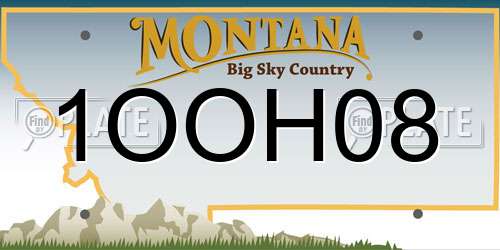 1OOH08 Montana License Plate
