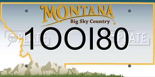 1OOI80 Montana License Plate