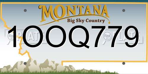 1OOQ779 Montana License Plate