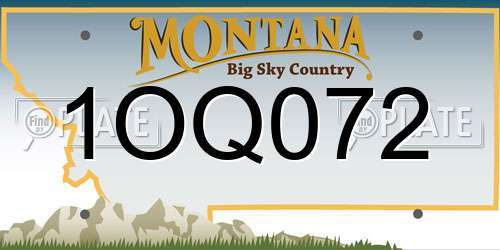 1OQ072 Montana License Plate
