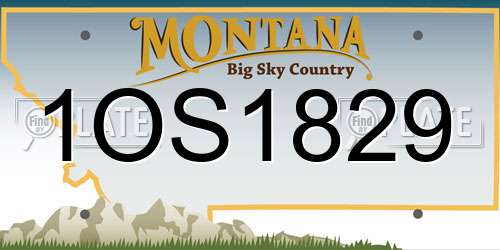 1OS1829 Montana License Plate