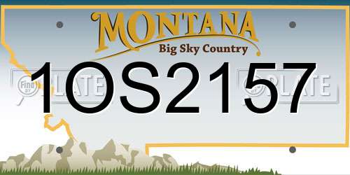 1OS2157 Montana License Plate