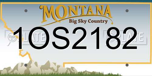 1OS2182 Montana License Plate