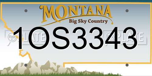 1OS3343 Montana License Plate