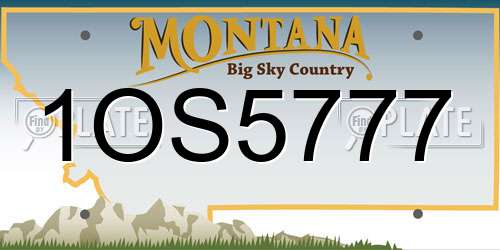 1OS5777 Montana License Plate