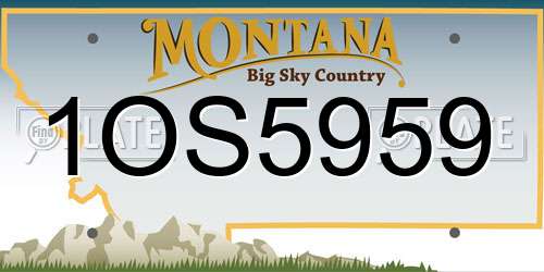 1OS5959 Montana License Plate