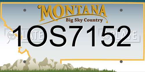 1OS7152 Montana License Plate