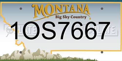 1OS7667 Montana License Plate
