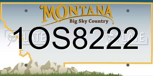 1OS8222 Montana License Plate
