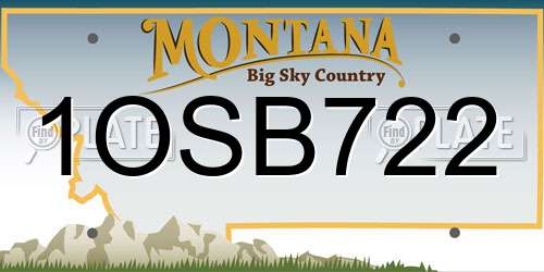 1OSB722 Montana License Plate