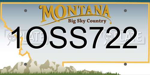 1OSS722 Montana License Plate