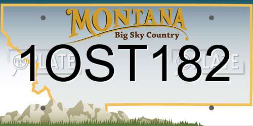 1OST182 Montana License Plate
