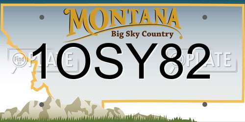 1OSY82 Montana License Plate