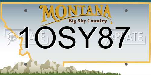 1OSY87 Montana License Plate